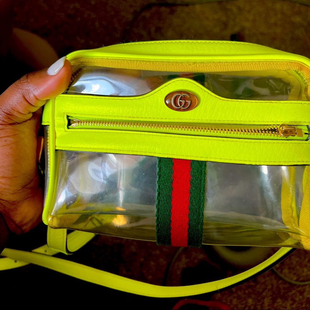 GUCI Ophidia mini transparent bag Green